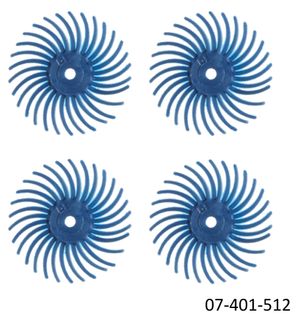 Habras Bristle Discs 4pc - Fine Blue - 19mm