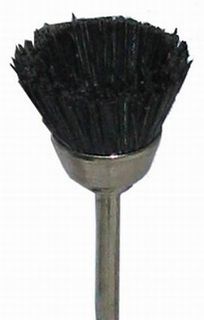 Hatho Mounted Cup Brush Hard Black Nylon