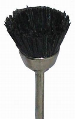 Hatho Mounted Cup Brush Hard Black Nylon