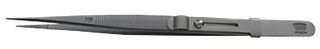 Tweezers - Bright S/S Lock - 160mm, 0.9mm MR Tip