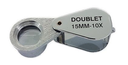 Hand Loupe - 15mm Doublet 10x Chrome