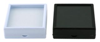 Acrylic Pod Black 30mm Square, Glass Top