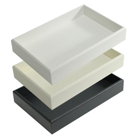 Tray Leatherette - Large Black 375 x 206 x 34mm