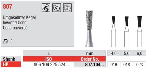 DIAMOND BUR - INVERTED CONE