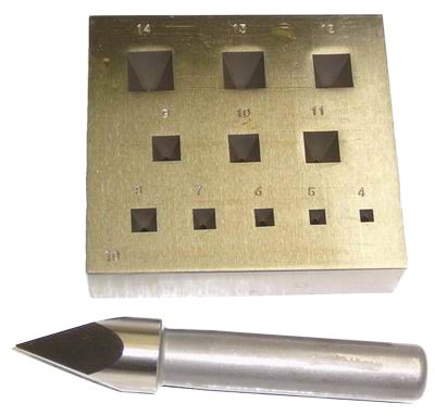 Italian 17 Square Setting Plate & Punch 4mm-14mm