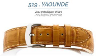 ROCHET Yaounde 12mm Black Calf-Alligator Grain D