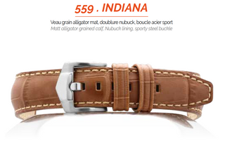 ROCHET Indiana 20mm BLK XL Mat Calf-Aligator Gra E