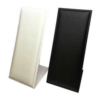 Earring Stand 6 Pairs White Leather Look