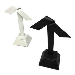 Earring Stand 1 Pair White Leather Look