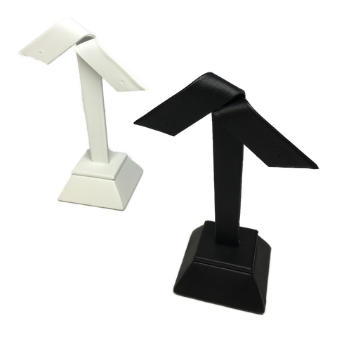 Earring Stand 1 Pair White Leather Look