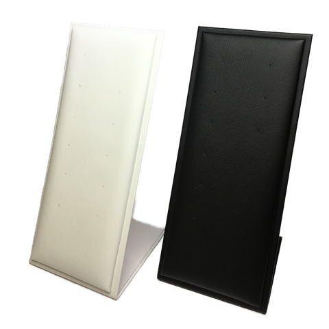 Earring Stand 6 Pairs Black Leather Look