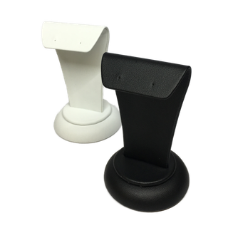 Earring Stand Long 1 Pair Black Leather Look