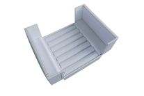 Leatherette Rectangular Ring Rows White/White