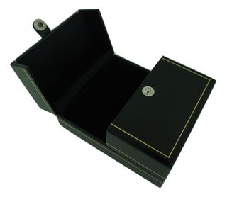 Leatherette Double Door Ring Rows Black/Black