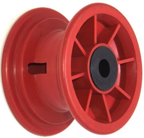 5"x55mm Red Plastic Rim, 35mm Bore, 70mm Hub Length, 35mm x 20mm Nylon Bushes