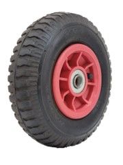 ASSEMBLY - 4"x55mm Red Plastic Rim, 250-4 2PR Military Tyre, 16mm FBrgs