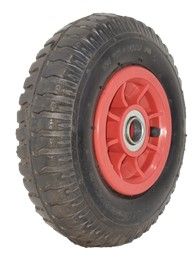 ASSEMBLY - 4"x55mm Red Plastic Rim, 250-4 2PR Military Tyre, 20mm FBrgs