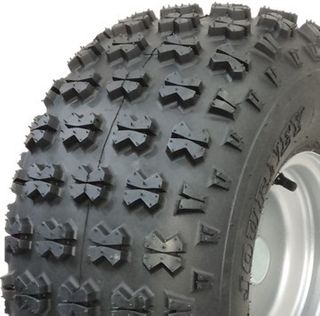 ASSEMBLY - 8"x7.00" Steel Rim, 20/10-8 4PR P3030 Knobbly ATV Tyre, 25mm HS Brgs