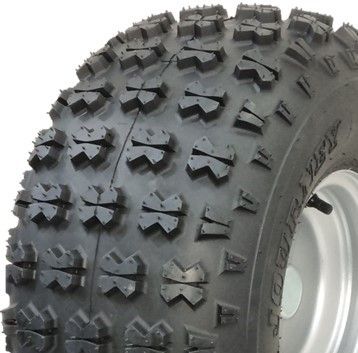 ASSEMBLY - 8"x7.00" Steel Rim, 20/10-8 4PR P3030 Knobbly ATV Tyre, 25mm HS Brgs