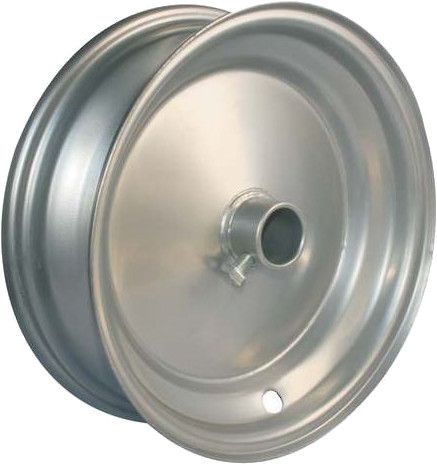 8"x65mm Steel Barrow Rim, 1" Plain Bore, 75mm Hub Length, Locking Stud