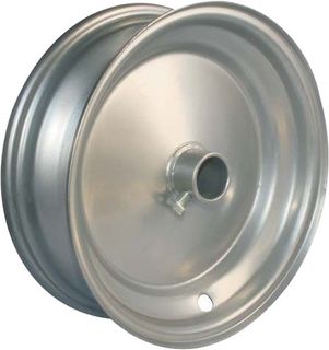 8"x65mm Steel Barrow Rim, 1" Plain Bore, 75mm Hub Length, Locking Stud