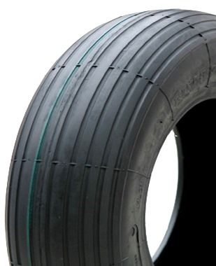 ASSEMBLY - 8"x65mm Steel Rim, 1" Plain Bore, 350-8 4PR V5501 Ribbed Barrow Tyre