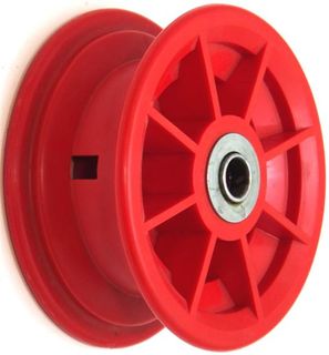4"x55mm Red/Grey Plastic Rim, 35mm Bore, 72mm Hub Length, 35mm x ¾" Flange Brgs