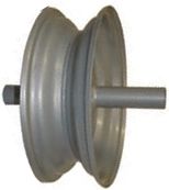 8"x65mm Steel Coventry Rim, ¾" Long Plain Bore, 210mm Hub Length, Locking Stud