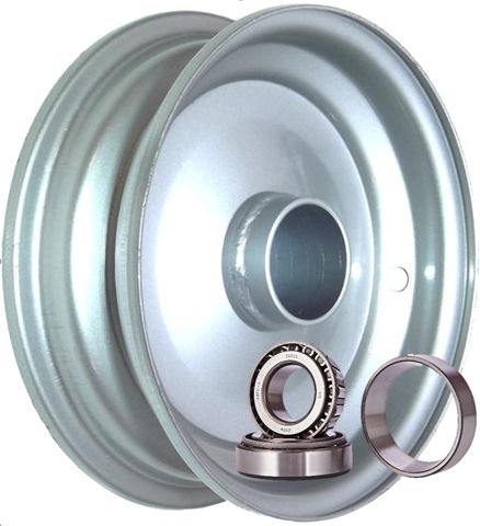 8"x2.50" Steel Rim, 52mm Bore, 85mm Hub Length,52mm x 25mm High Speed Taper Brgs