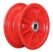 6"x63mm Red Plastic Rim, 35mm Bore, 88mm Hub Length, 35mm x ¾" Flange Bearings