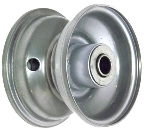 4"x2.50" Steel Rim, 2" Bore, 81mm Hub Length, 2"x1" Flange Bearings