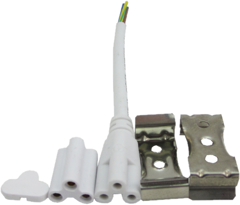 28W 5' (1.5m) LED Tube Integrated Fitting with Mounting Kit - Clear Lens