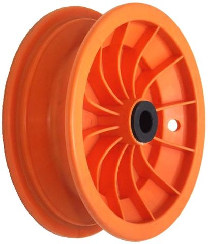 8"x65mm Red Plastic Rim, 35mm Bore, 70mm Hub Length, 35mm x ½" Nylon Bushes