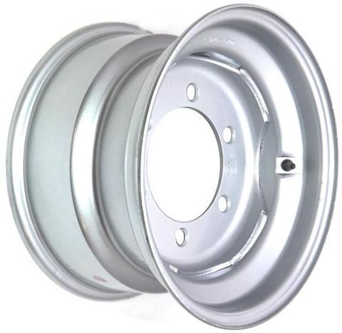 15.3"x9.00" Silver Painted Steel Rim, 6/205mm PCD, 161mm Bore, ET0