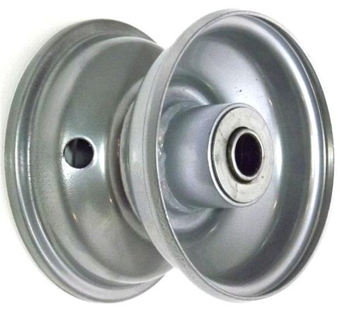 4"x2.50" Steel Rim, 2" Bore, 81mm Hub Length, 2"x¾" Flange Bearings