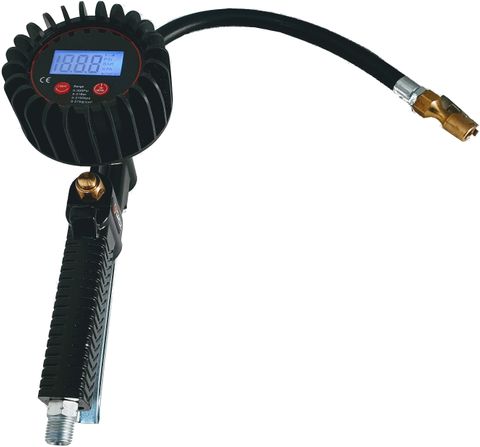 Groz Tyre Inflator with Gauge for Cars, Digital, 300 p.s.i. max, 300mm hose