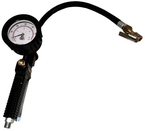 Groz Tyre Inflator with Gauge for Cars, Analog, 60 p.s.i. max, 300mm hose