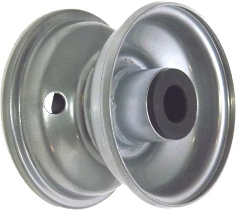 4"x2.50" Steel Rim, 2" Bore, 81mm Hub Length, 2" x ¾" Nylon Bushes