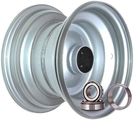 6"x4.50" Galv Rim, 52mm Bore, 85mm Hub Length, 52mm x 25mm High Speed Taper Brgs