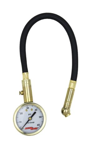 Accu-Chek H60XA 0-60 p.s.i. Dial Gauge with flexible hose, right angle chuck