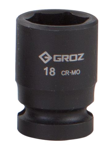 Groz 18mm 1/2" Drive Hex Impact Socket