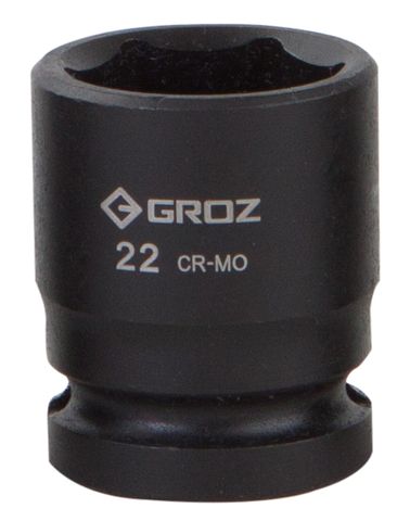 Groz 22mm 1/2" Drive Hex Impact Socket