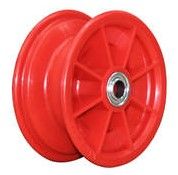 6x63mm Red Plastic Rim, 35mm Bore, 88mm Hub Length, 35mm x ½" Flange Bearings