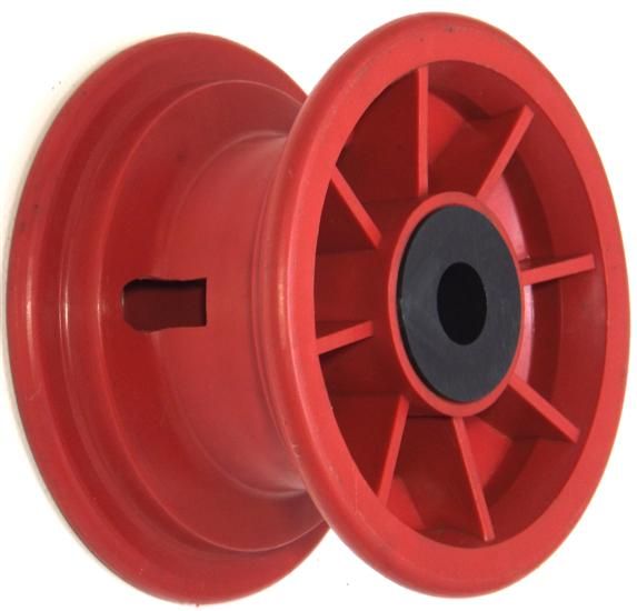 6x63mm Red Plastic Rim, 35mm Bore, 88mm Hub Length, 35mm x 20mm Nylon Bushes
