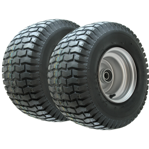 BUNDLE ASSY (2x) - 8"x7.00" Galv Rim, 18/950-8 4PR V3502 Turf Tyre, 25mm HS Bearings + 2 x Stub Axles