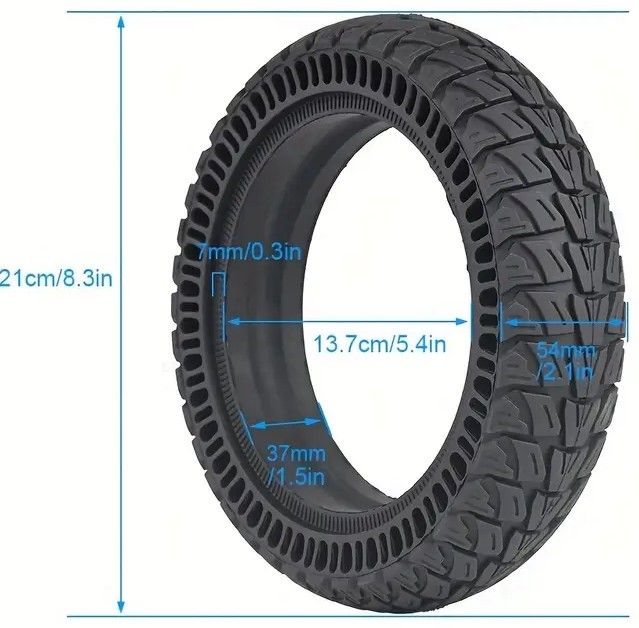 8-1/2x2 Honeycomb Solid E-Scooter Tyre, 137mm (5.4") rim diameter, 37mm base width