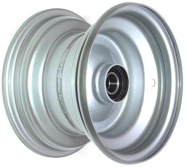 8"x5.50" Steel Rim, 52mm Bore, 85mm Hub Length, 52mm x 20mm High Speed Bearings + Hubcap (Pre-assembled)