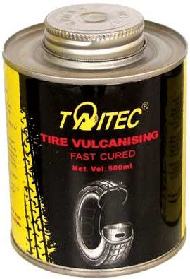 Taitec Tire Vulcanising Fast Cure Fast Dry Cement Glue, 500ml, (Blue) -TW9500