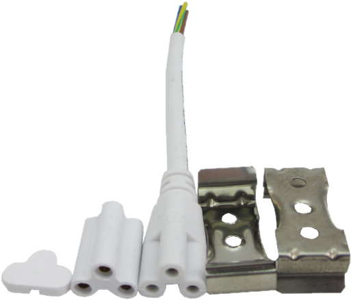 28W 5' (1.5m) LED Tube Integrated Fitting with Mounting Kit - Clear Lens