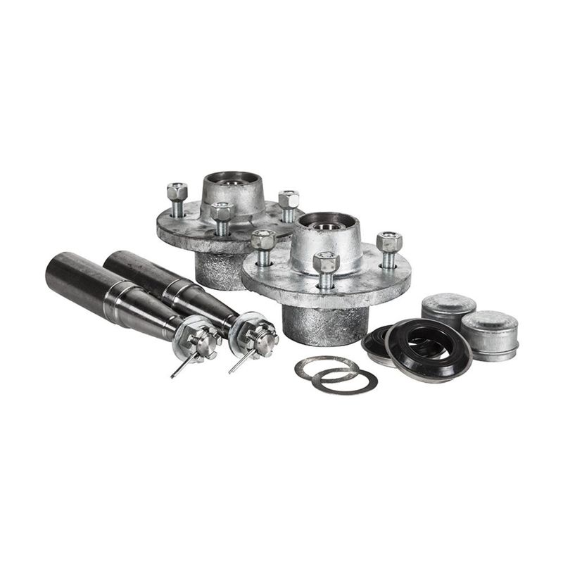 Hub Set, 1500kg, Cast Steel, Galvanised, 4/4" PCD, Taper Roller Bearings, Marine Seals